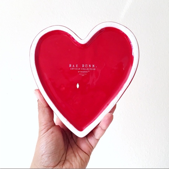 Rae Dunn Valentine’s Day Be Mine Red Heart Shaped Ceramic Box Home Decor - Picture 3 of 3